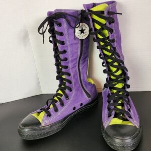 Rare! Converse Chuck Taylor Shin / Knee High Boots Sz 3.5 Youth Purple